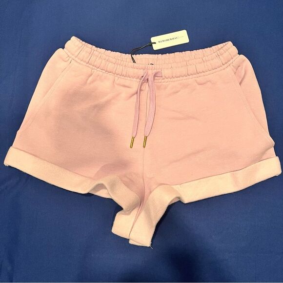 NWT WeWoreWhat High-Rise Pull On Sweat Shorts in Lilac Size Small - Picture 3 of 13